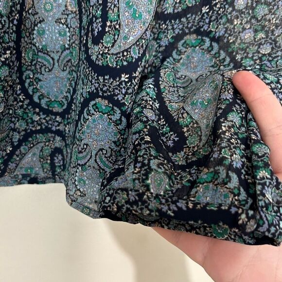 J. Crew Paisley Printed Smock Long Sleeve Blouson Top SIZE MEDIUM - Picture 5 of 7